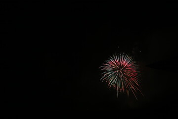 空高く舞い上がる花火