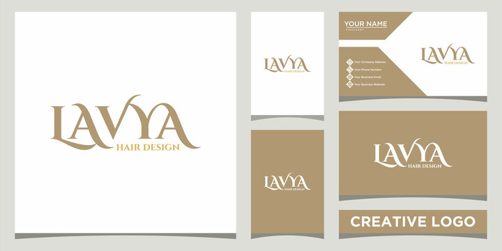 hair salon logo design template with business card design