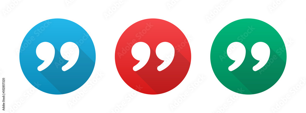 Poster set of quote mark. speech marks, inverted commas or talking marks sign collection.