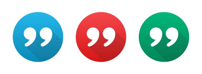 Set of quote mark. Speech marks, inverted commas or talking marks  sign collection.