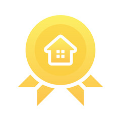 medal home gradient logo design modern template icon