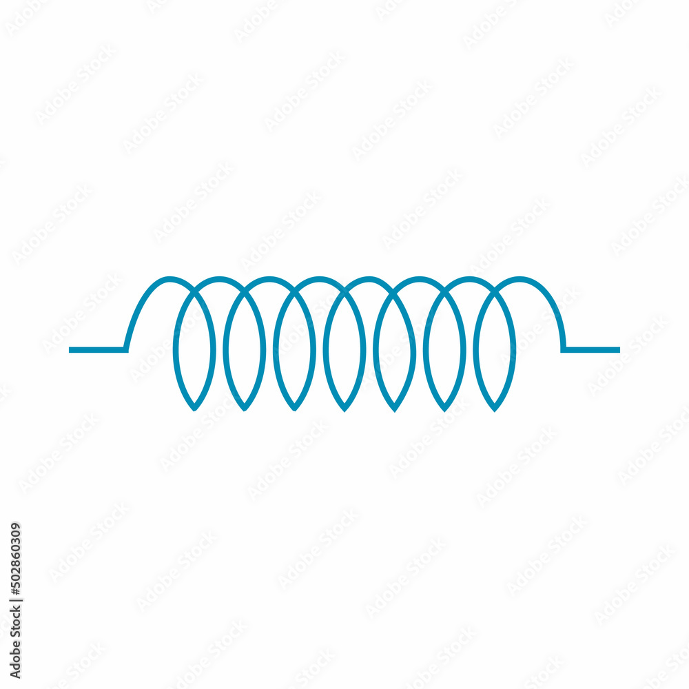 Poster electronic symbol of inductor vector illustration