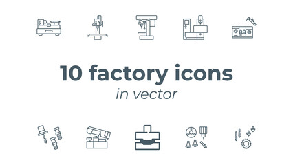 set of factory icons