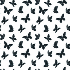 Naklejka na ściany i meble Seamless pattern with butterflies. Vector illustration.