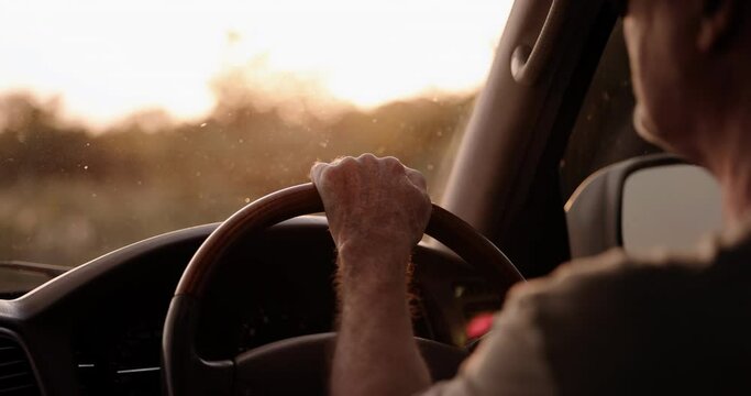 Passenger POV view of 4x4 safari vehicle driving in Africa Safari, slow motion