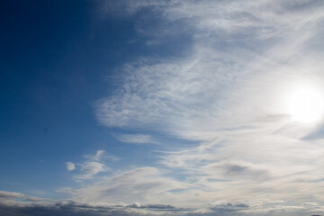 Fototapeta na wymiar beautiful sky with cirrus and cumulus clouds.