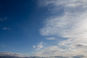 Fototapeta na wymiar beautiful cirrus and cumulus clouds on a blue sky. great day.