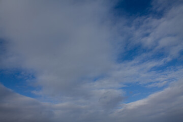 incredibly beautiful sky, blue sky with cirrus clouds.