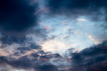 Naklejka na ściany i meble sunset sky. clouds in the sky illuminated by the sun. evening sky.