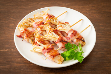 Bacon Wrapped Golden Needle Mushroom