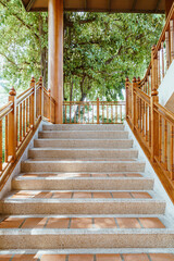 Fototapeta premium stair step with wood banister