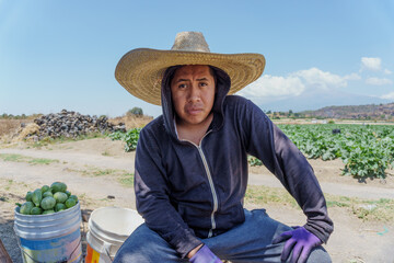Portrait of a peasant man resting