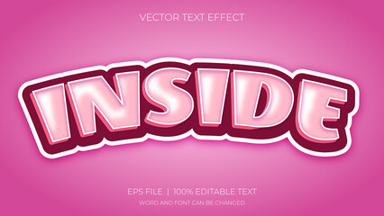 inside pink color text effect editable word