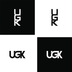 ugk letter original monogram logo design set