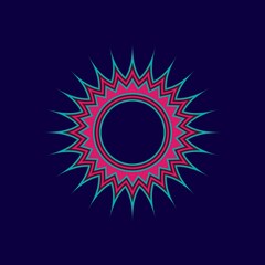 Simple design single star mandala on dark purple background. Pattern,decorative,ribbon,starfloake,ornament,logo,icons,etc.