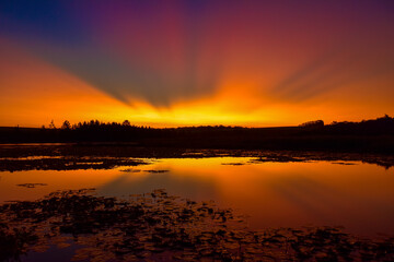 Fototapeta na wymiar Sunset Landscape Horizon Sunrise