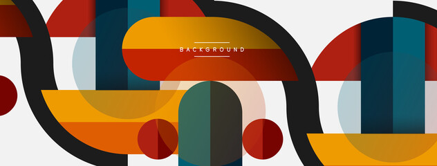 Round geometric shapes lines and circles. Vector template for wallpaper banner background or landing page