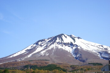 日本 青森県 弘前 岩木山 雪山