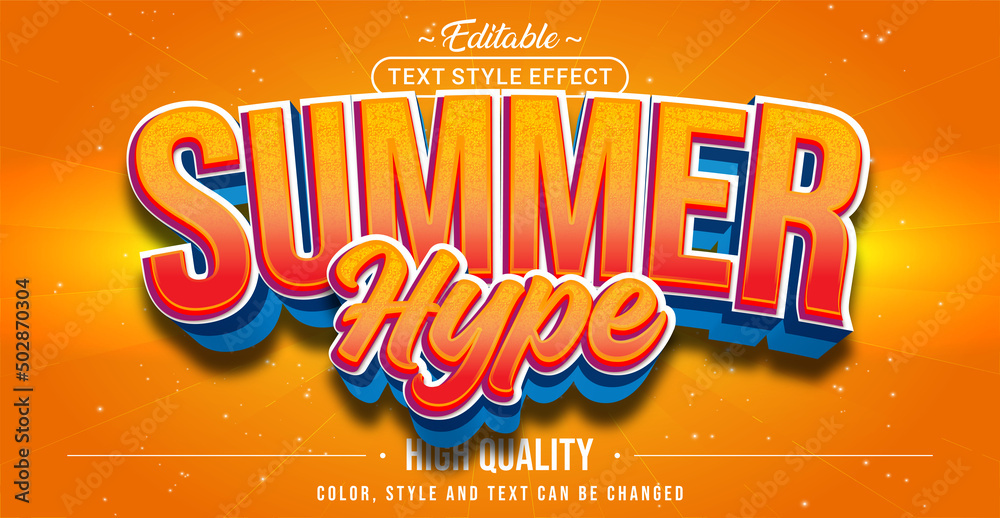 Poster Editable text style effect - Summer Hype text style theme.