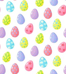 Colored Easter eggs seamless pattern. Happy Easter template for printing on fabric, paper for scrapbooking, gift wrap and wallpapers.