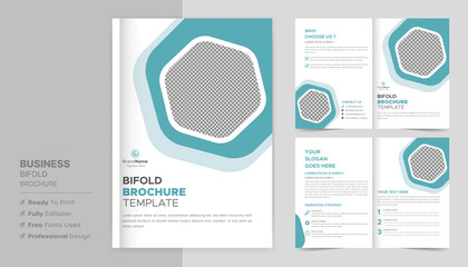 Professional business bifold brochure template design