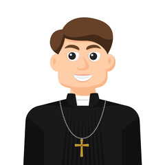 Pastor in simple flat vector. personal profile icon or symbol. Religions people concept vector illustration.