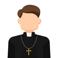 Pastor in simple flat vector. personal profile icon or symbol. Religions people concept vector illustration.