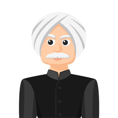 Sikh in simple flat vector. personal profile icon or symbol. Religions people concept vector illustration.