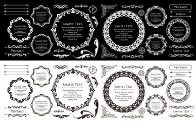 オシャレなフレーム。デザインテンプレート。ゴージャスな額のセット。