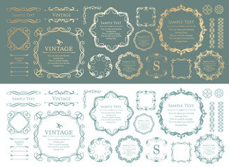 オシャレなフレーム。デザインテンプレート。ゴージャスな額のセット。