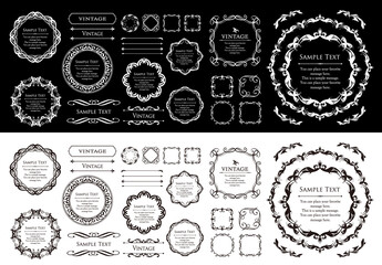 オシャレなフレーム。デザインテンプレート。ゴージャスな額のセット。