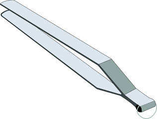 Metallic Stove Tongs Vector Illustration