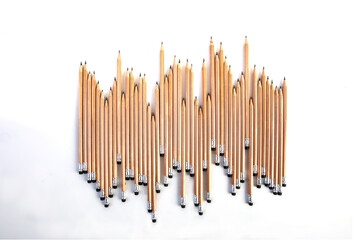Wooden Pencils isolated on white background.