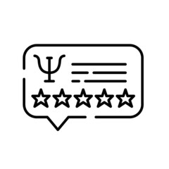 5 star good rating for psychotherapy service. Pixel perfect, editable stroke line art icon