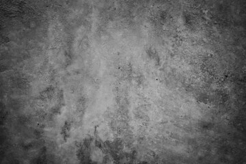 Black white concrete wall texture. Dark gray cement grunge background with space for design.	