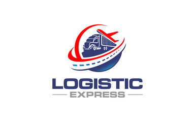 Illustration graphic design of express logistic transportation concept logo design template
