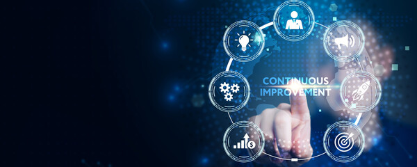 The concept of business, technology, the Internet and the network. A young entrepreneur working on...