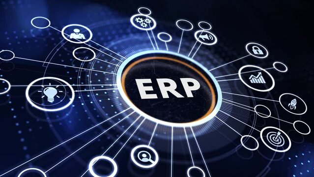 Business, Technology, Internet and network concept. Enterprise resource planning ERP concept.