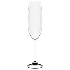 3d illustration of  champagne glass on a  white background. Realistic illustration of a glass for strong alcohol