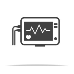 Heart rate monitor icon transparent vector isolated