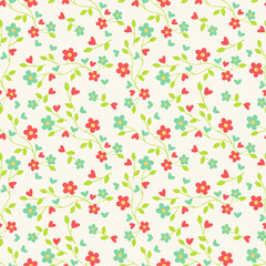 seamless pattern with roses leaf flower branch endless wallpaper