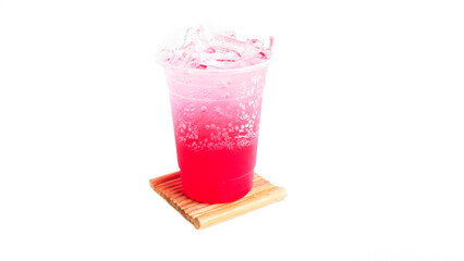 Flavoured syrup mixed soda close up