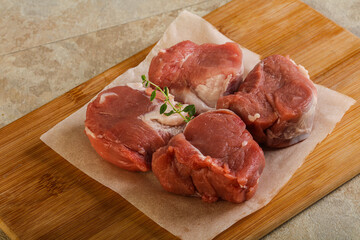 Raw pork tenderloin for cooking