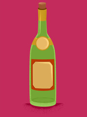 Wine Bottle Blank Label Illustration
