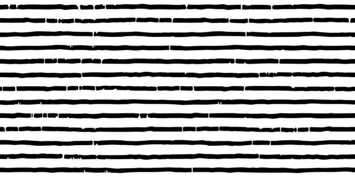 Stripe line pattern. Vector grunge hand drawn black white background. Ink brush abstract design seamless pattern. Horizontal vintage texture print. Sketch paint simple wallpaper. Striped pattern