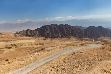 beautiful mountains landscape in Arava desert