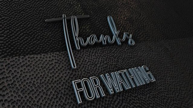 3D chrome white text  word cloud flying Thanks for watching animation effect. 4K 3D animation word flying word effect element for intro, title banner. Colorful Retro Gaming 