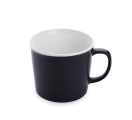 Black cup on white background