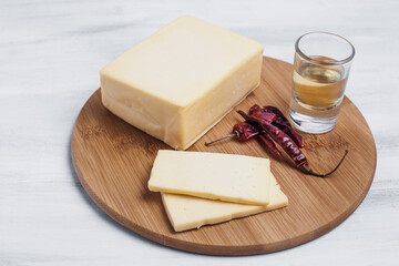 Mexican Chihuahua cheese or mennonite cheese from Mexico Latin America	