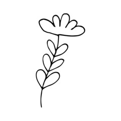 abstract flower. vector illustration hand drawn in doodle style. scandinavian, minimalism. icon, sticker.